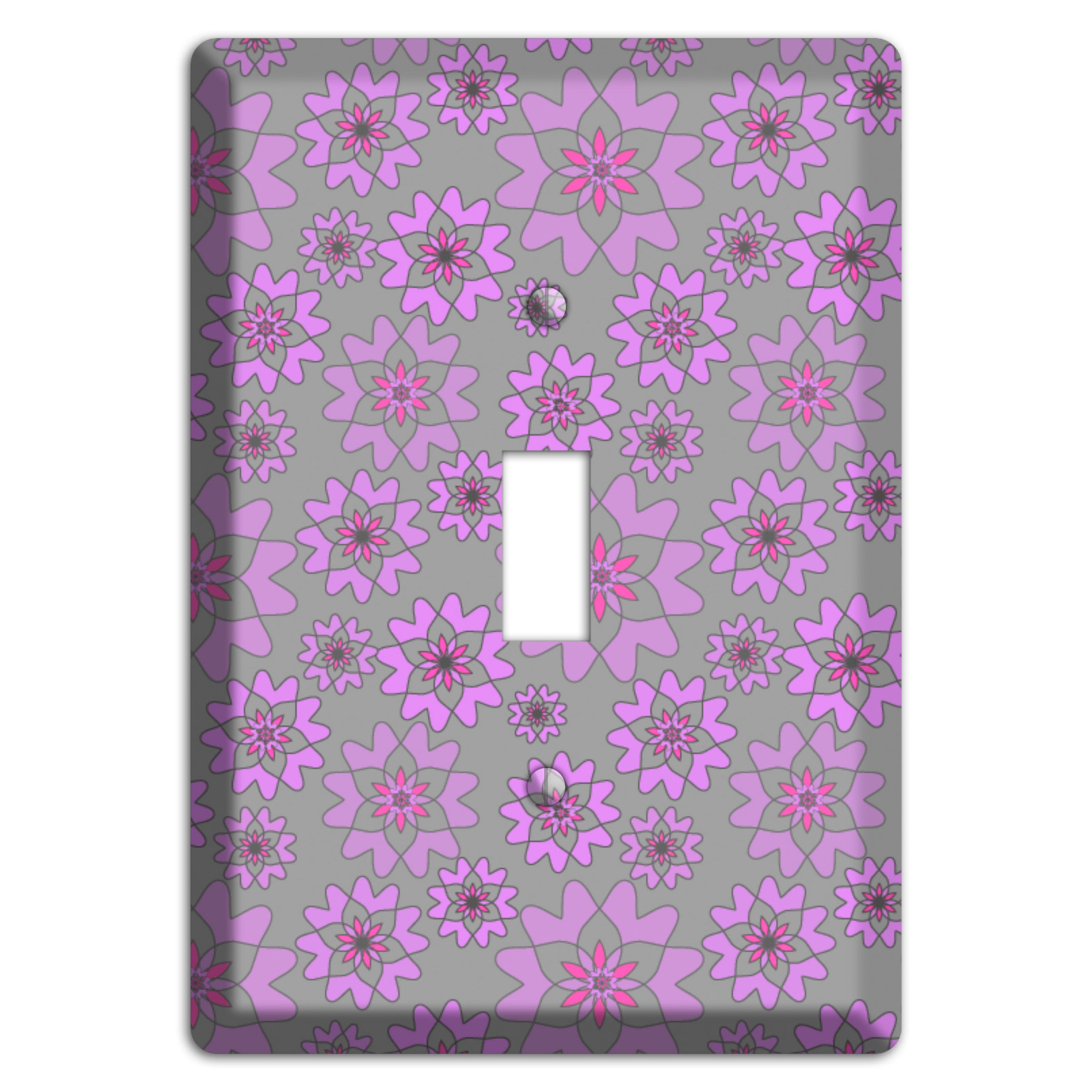Grey with Purple Retro Suzani Cover Plates