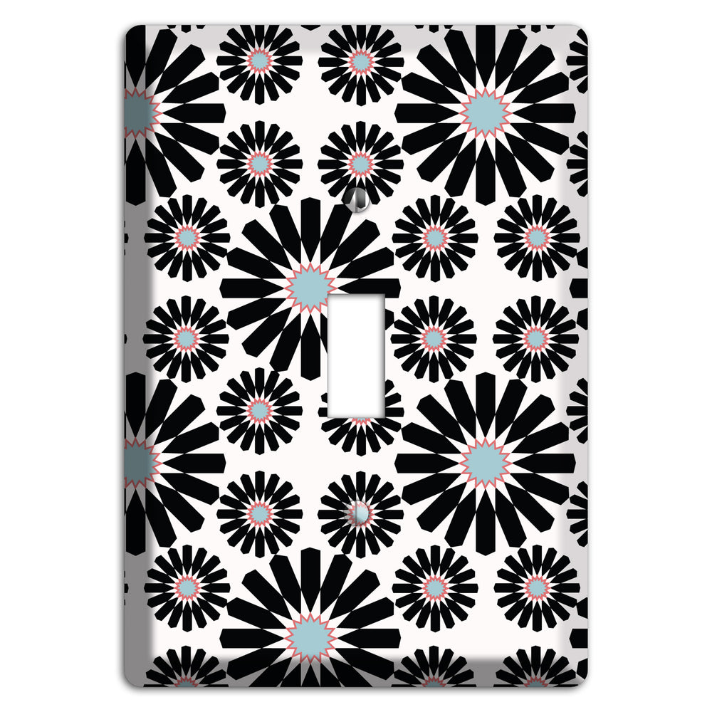 Dusty Blue Maroon Scandinavian Floral Cover Plates