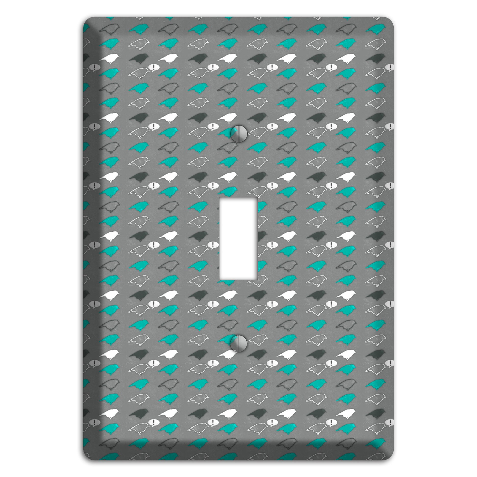 Grey with Small Green Birds Cover Plates