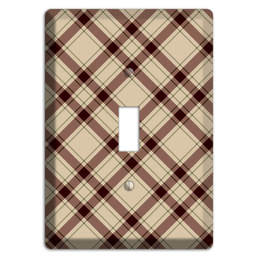 Beige and Brown Plaid Cover Plates