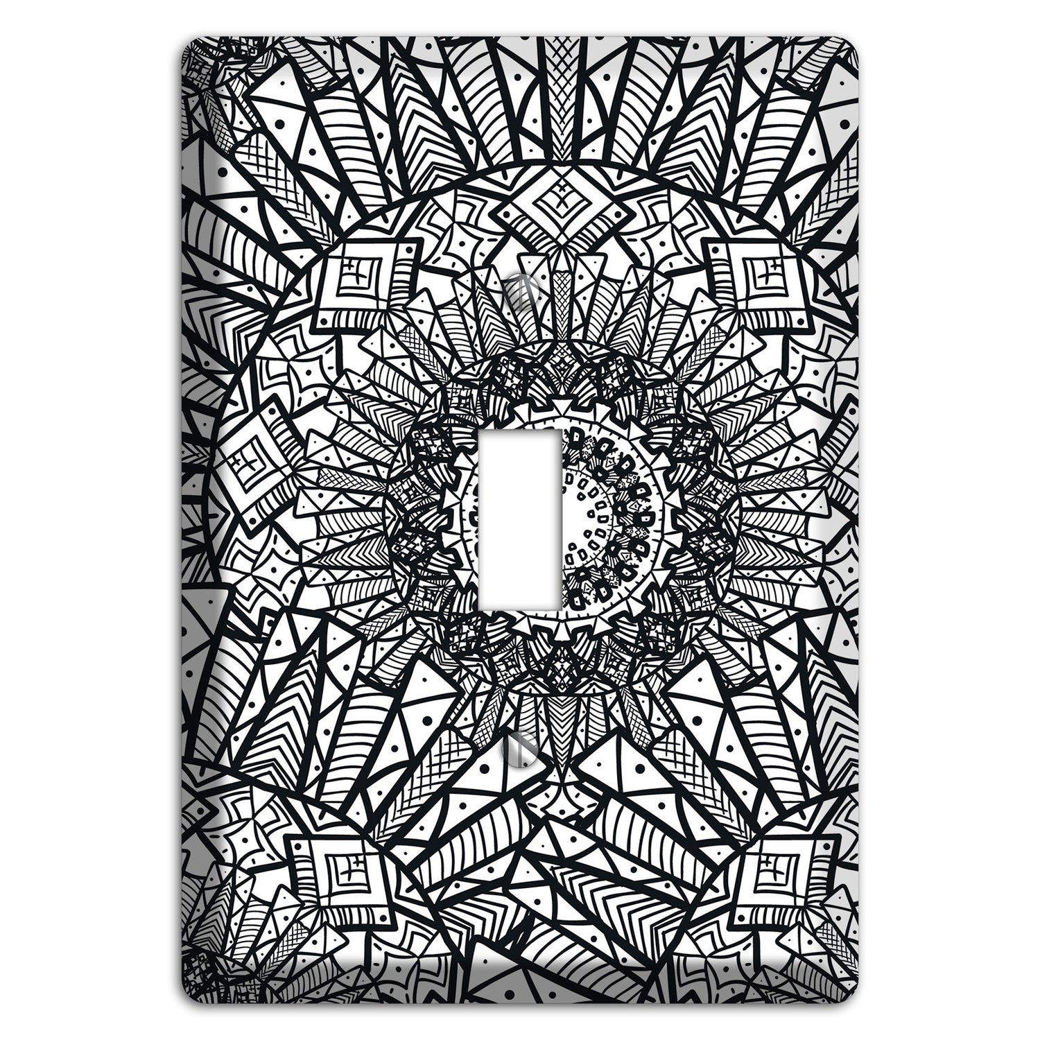 Mandala Black and White Style X Cover Plates Cover Plates