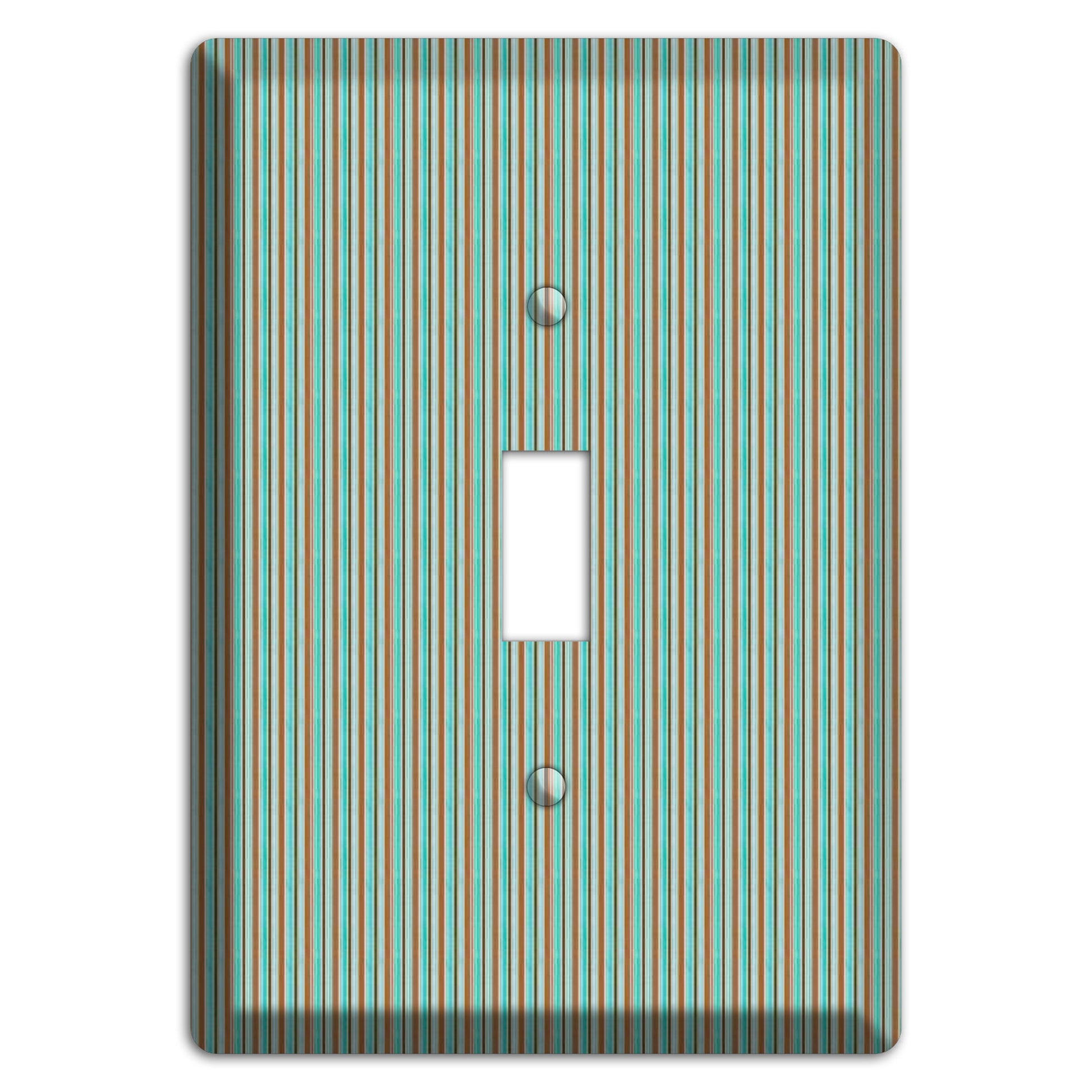 Multi Aqua Vertical Stripe Cover Plates
