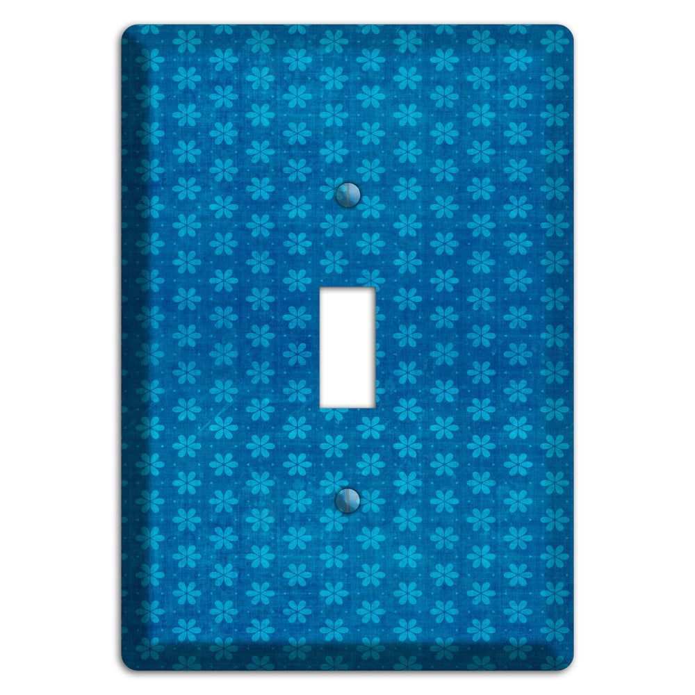 Blue Grunge Floral Contour Cover Plates