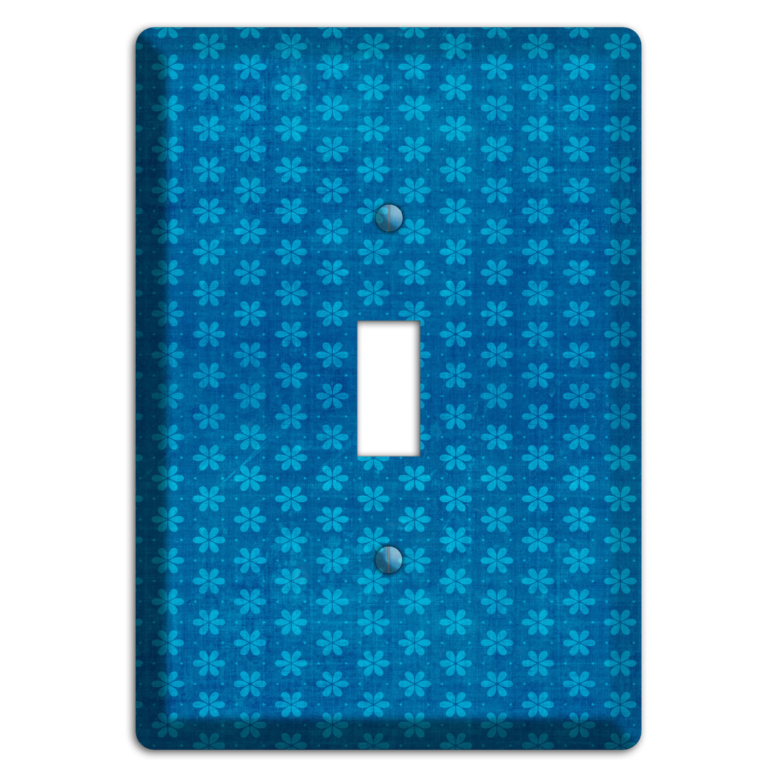 Blue Grunge Floral Contour Cover Plates