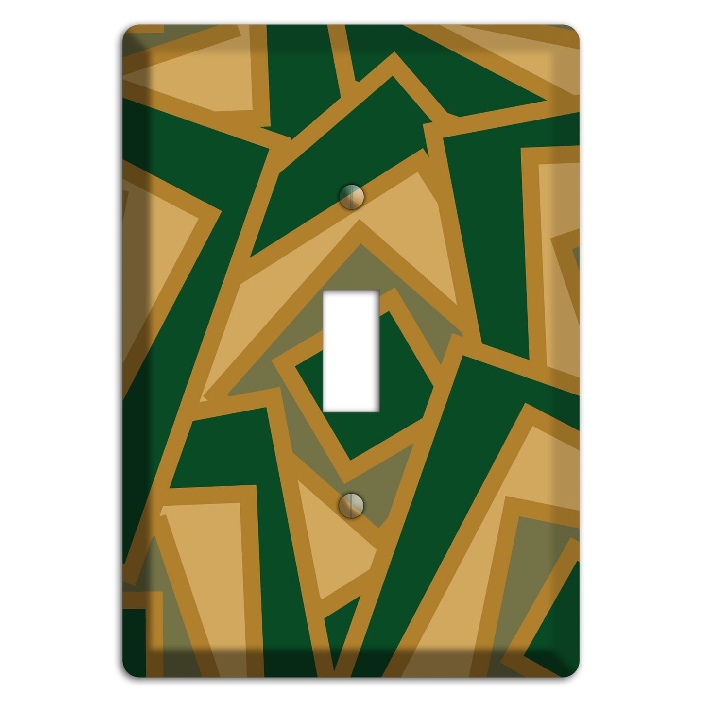 Green and Beige Retro Cubist Cover Plates