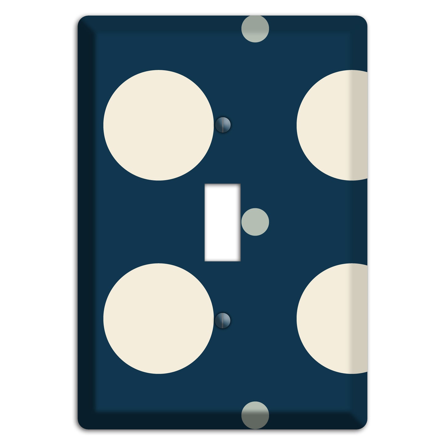 Navy with Off White and Blue Multi Medium Polka Dots Cover Plates