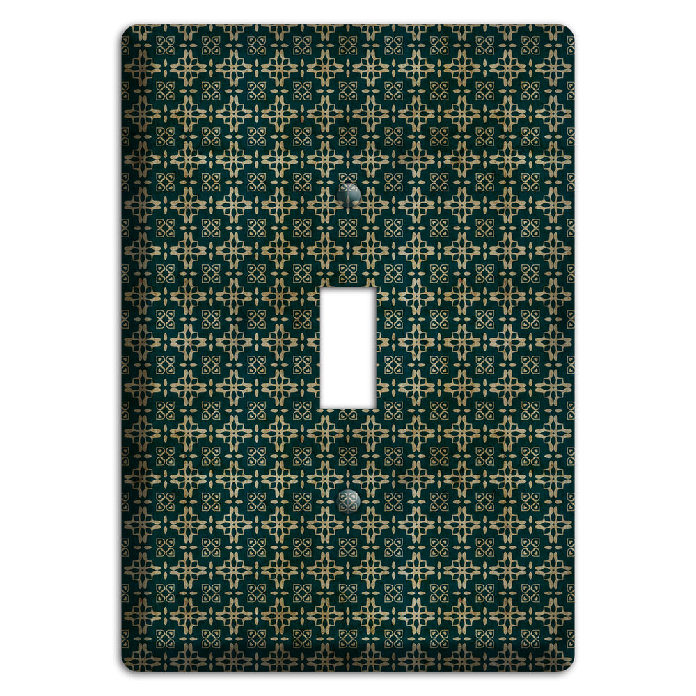 Dark Green Grunge Arabesque Cover Plates