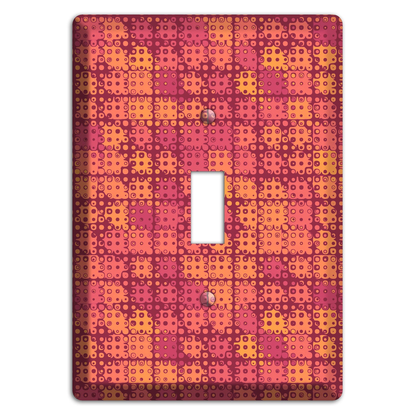 Coral Grunge Squares Cover Plates