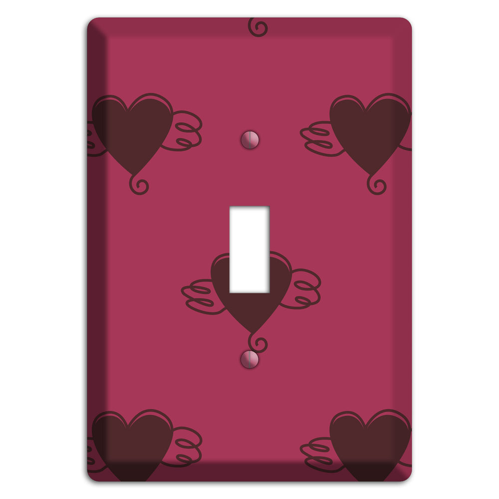 Fuschia Winged Hearts 2 Cover Plates