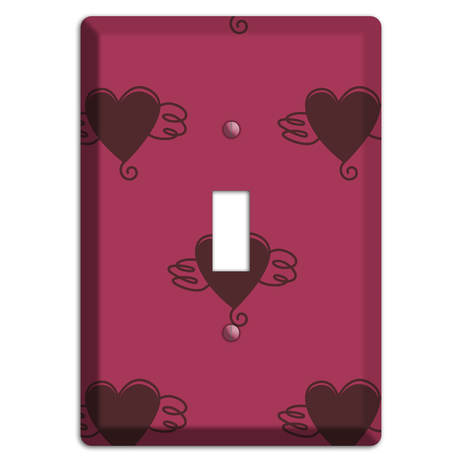 Fuschia Winged Hearts 2 Cover Plates