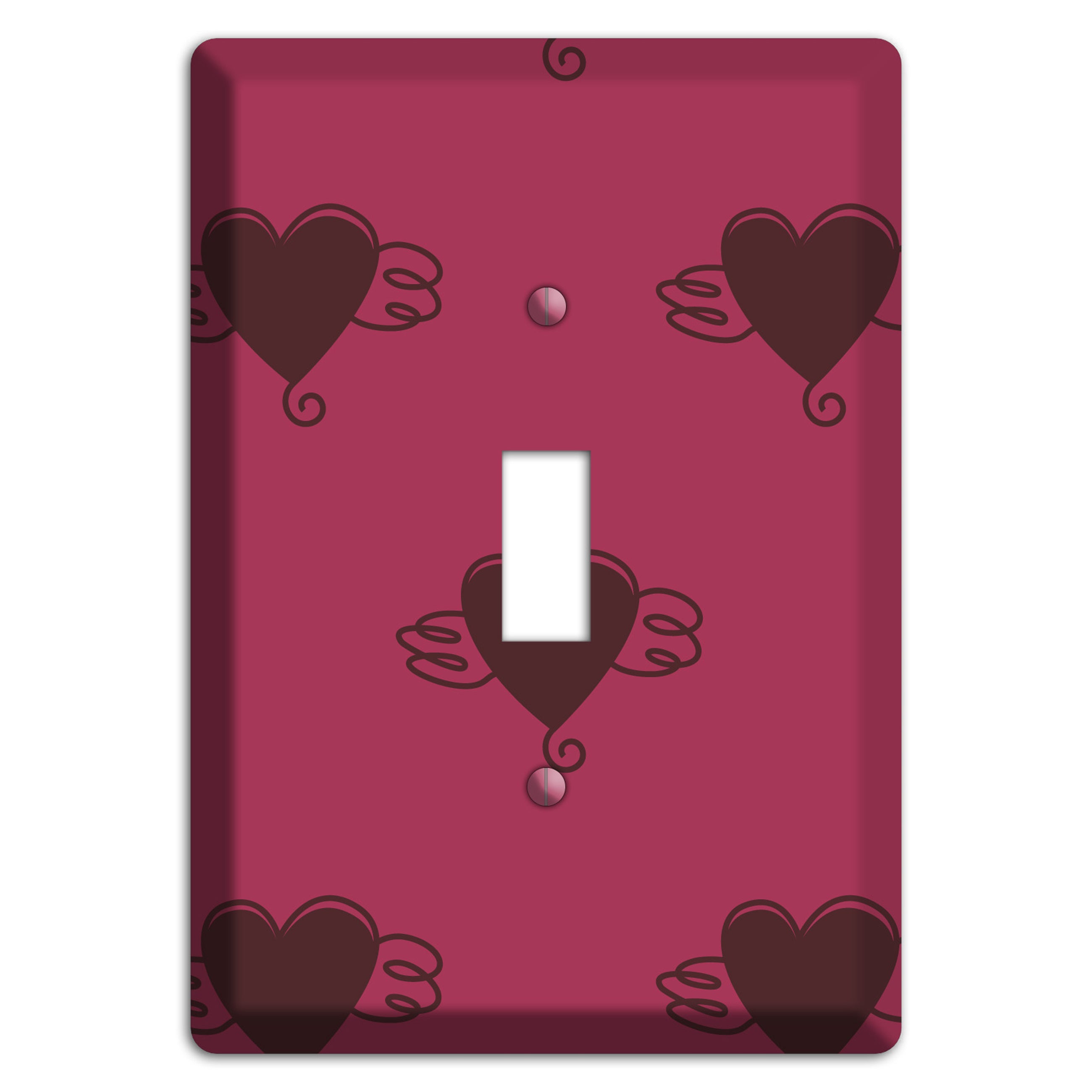 Fuschia Winged Hearts 2 Cover Plates