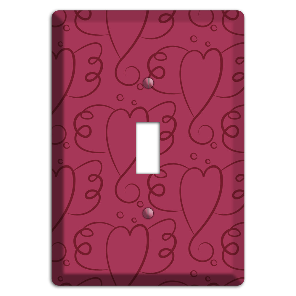 Fuschia Winged Hearts Cover Plates
