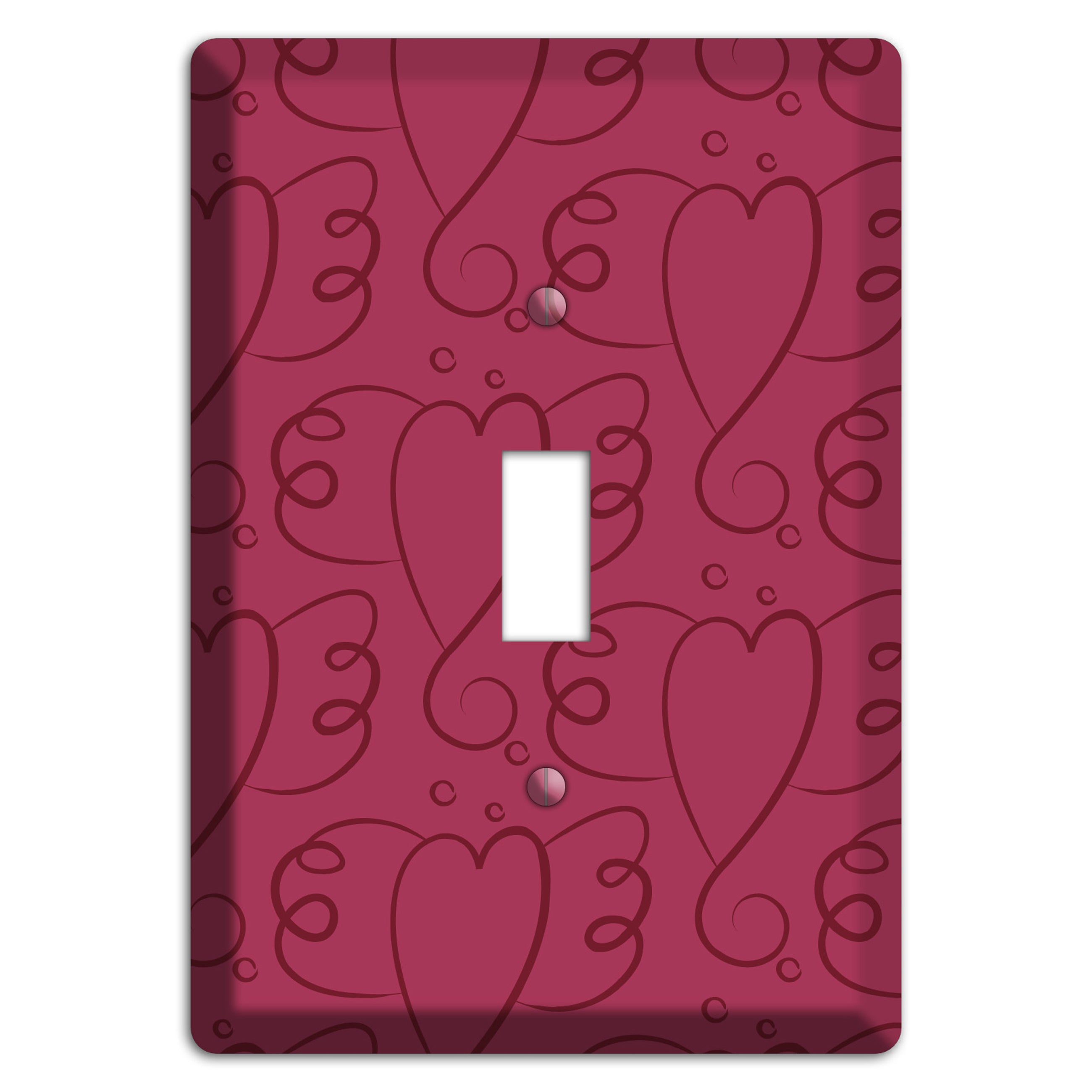 Fuschia Winged Hearts Cover Plates