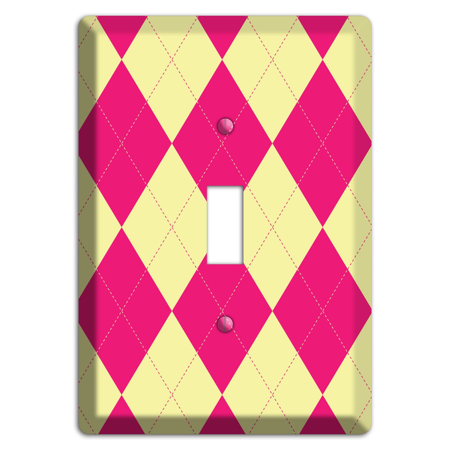 Pink and Yellow Argyle Cover Plates