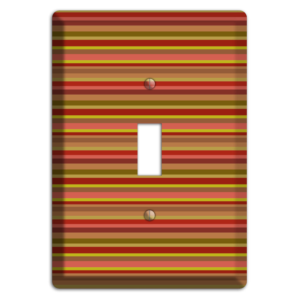 Multi Red Horizontal Stripes Cover Plates