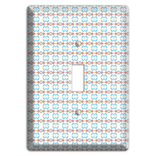 White with Blue Red Tapestry Cover Plates