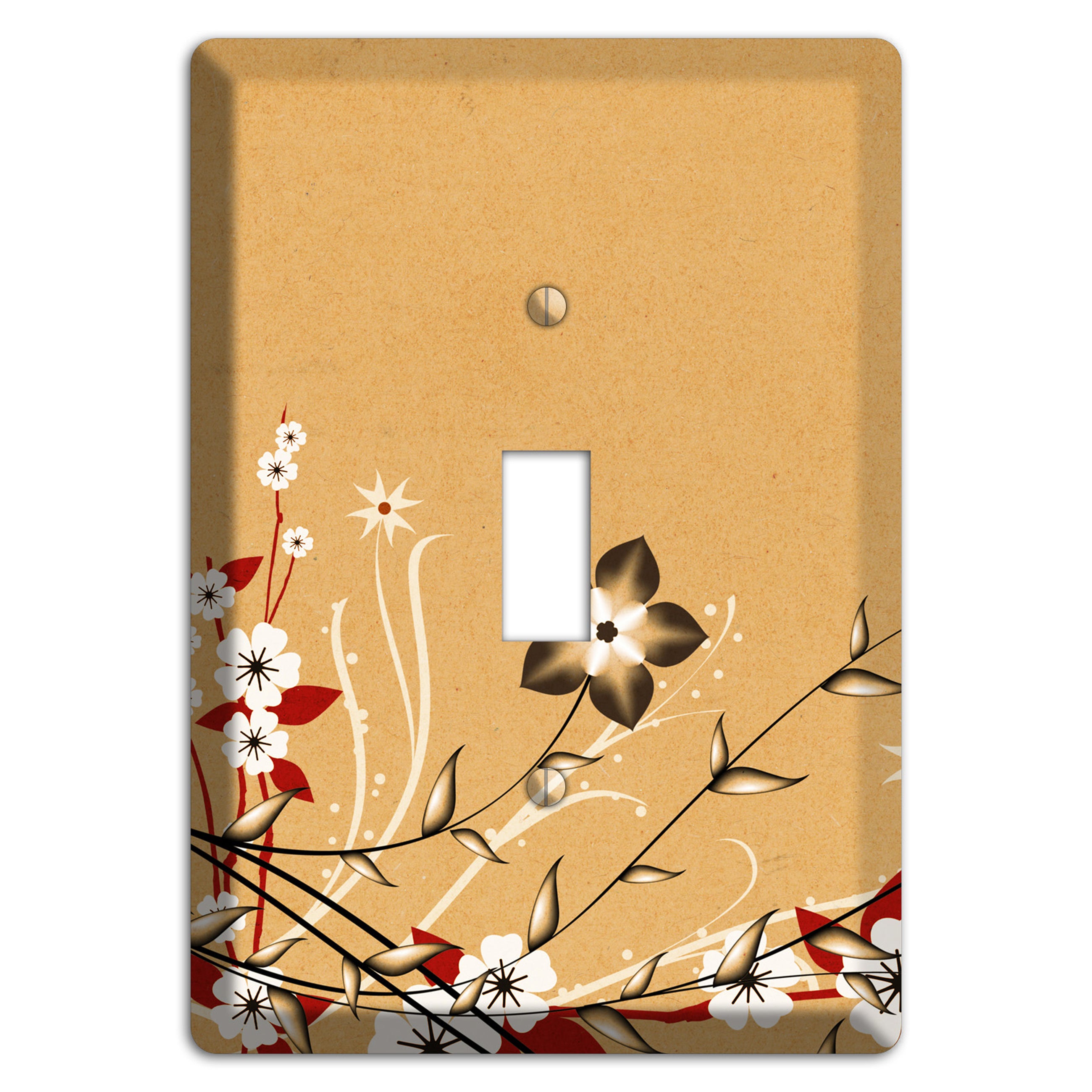 Delicate Red Flowers 2 Cover Plates