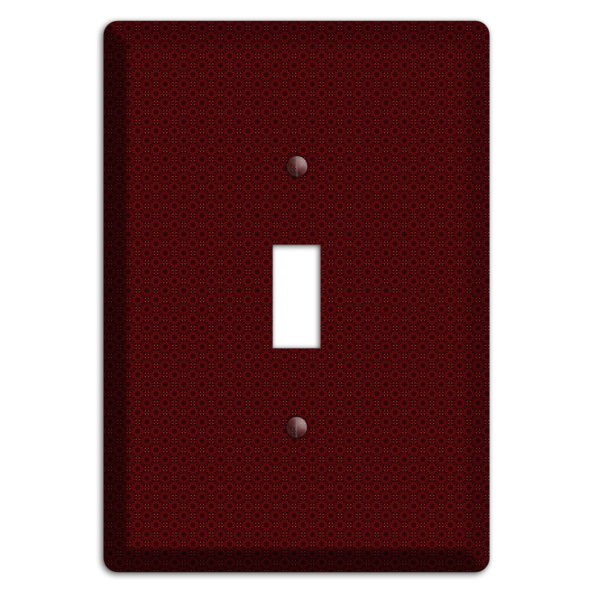 Maroon Tiny Checkered Foulard Cover Plates