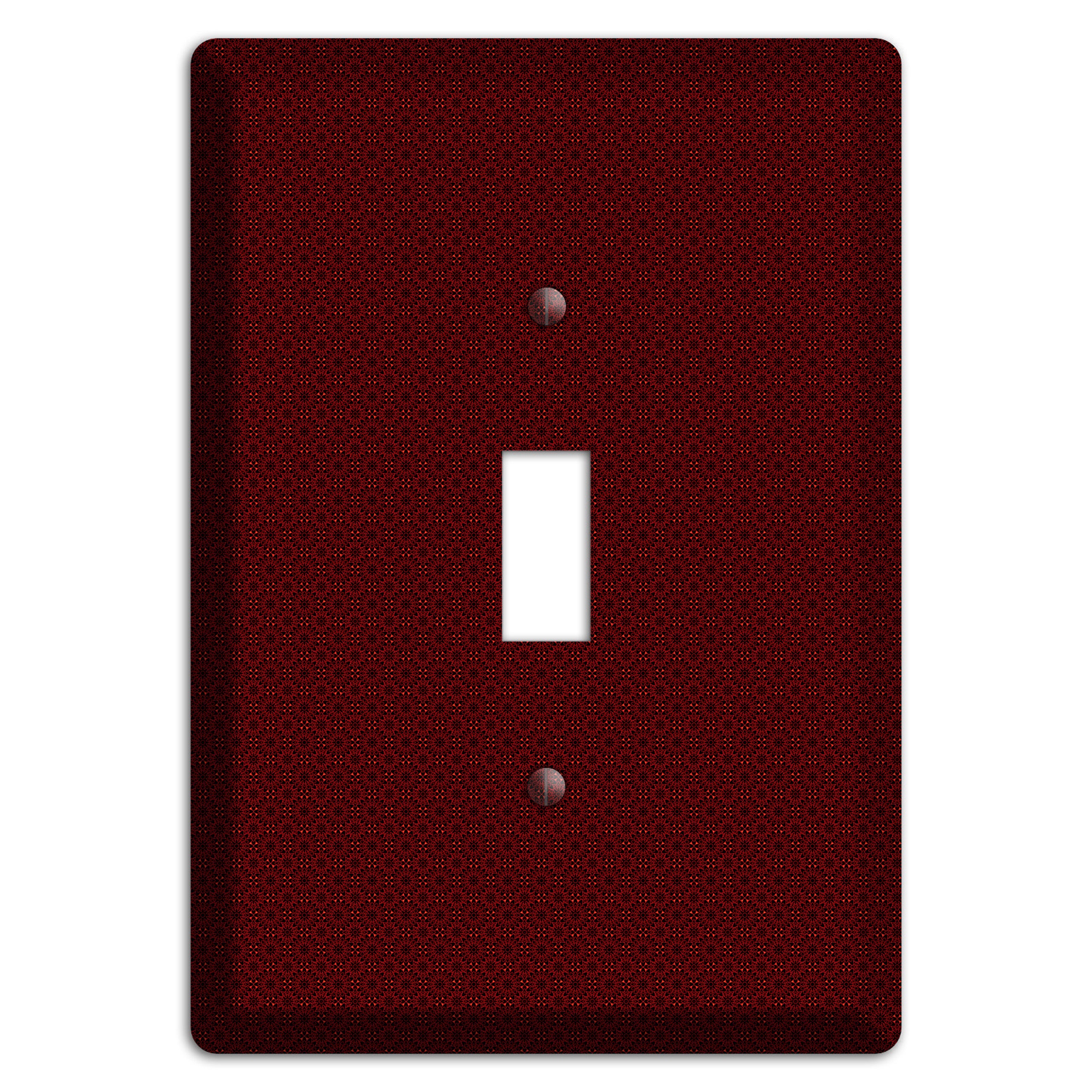 Maroon Tiny Checkered Foulard Cover Plates