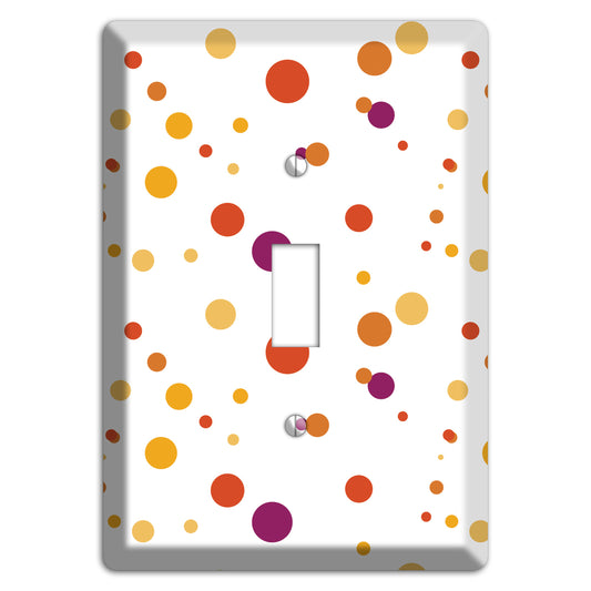 White with Multi Red and Umber Small Dots Cover Plates