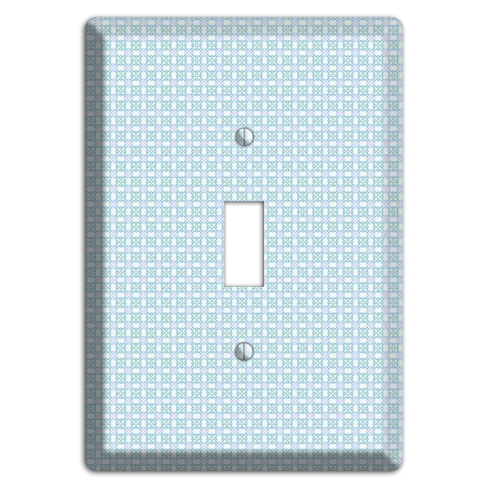 Light Blue and Lavender Tiled Tiny Arabesque Cover Plates