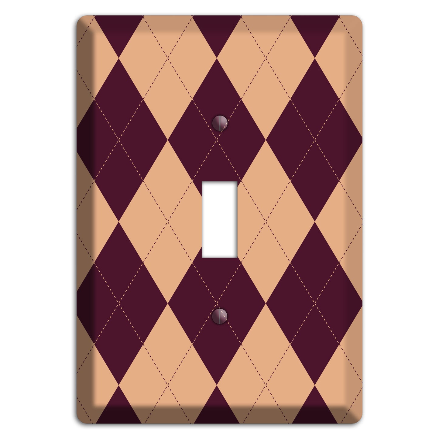 Purple and Beige Argyle Cover Plates