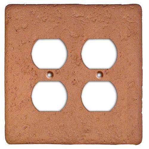 Stonique Terra Cotta Stone 2 Duplex Outlet Switchplate