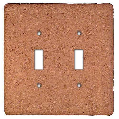 Terra Cotta Stone Double Toggle Switchplate:Wallplatesonline.com