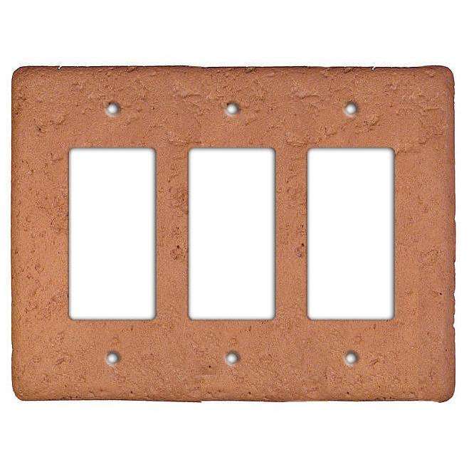 Stonique Terra Cotta Stone Triple Rocker Switchplate
