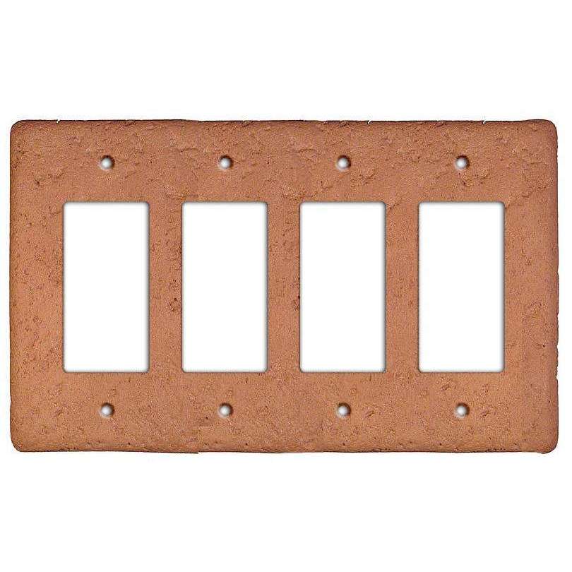 Stonique Terra Cotta Stone Quad Rocker Switchplate