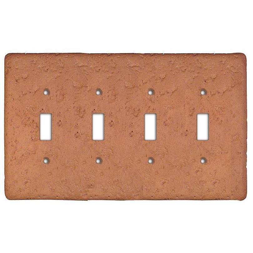 Stonique Terra Cotta Stone Quad Toggle Switchplate