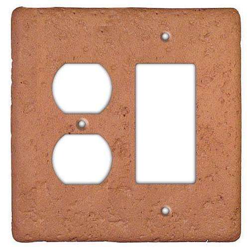 Terra Cotta Stone Duplex / Rocker Switchplate:Wallplatesonline.com