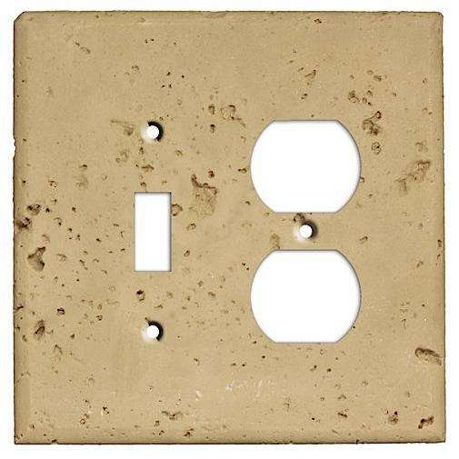 Khaki Stone Toggle / Duplex Outlet Cover Plate