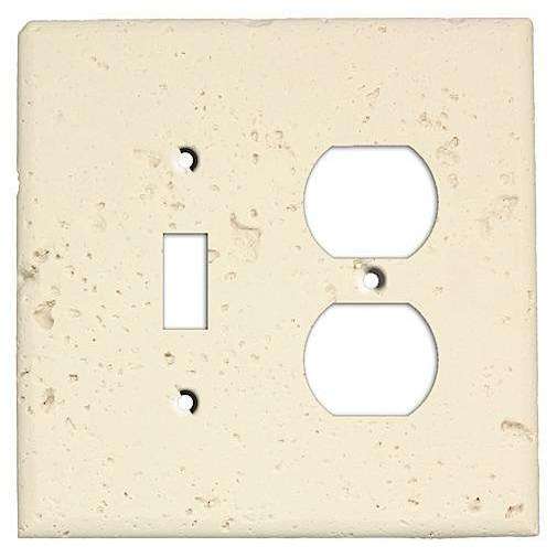 Bone Stone Toggle / Duplex Outlet Cover Plate