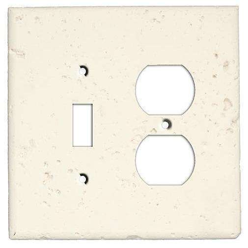 White Stone Toggle / Duplex Outlet Cover Plate