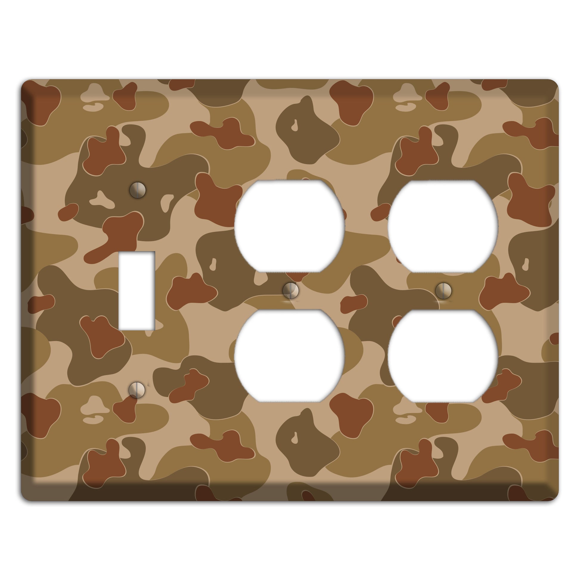 Earth Brown Camo Toggle / 2 Duplex Wallplate