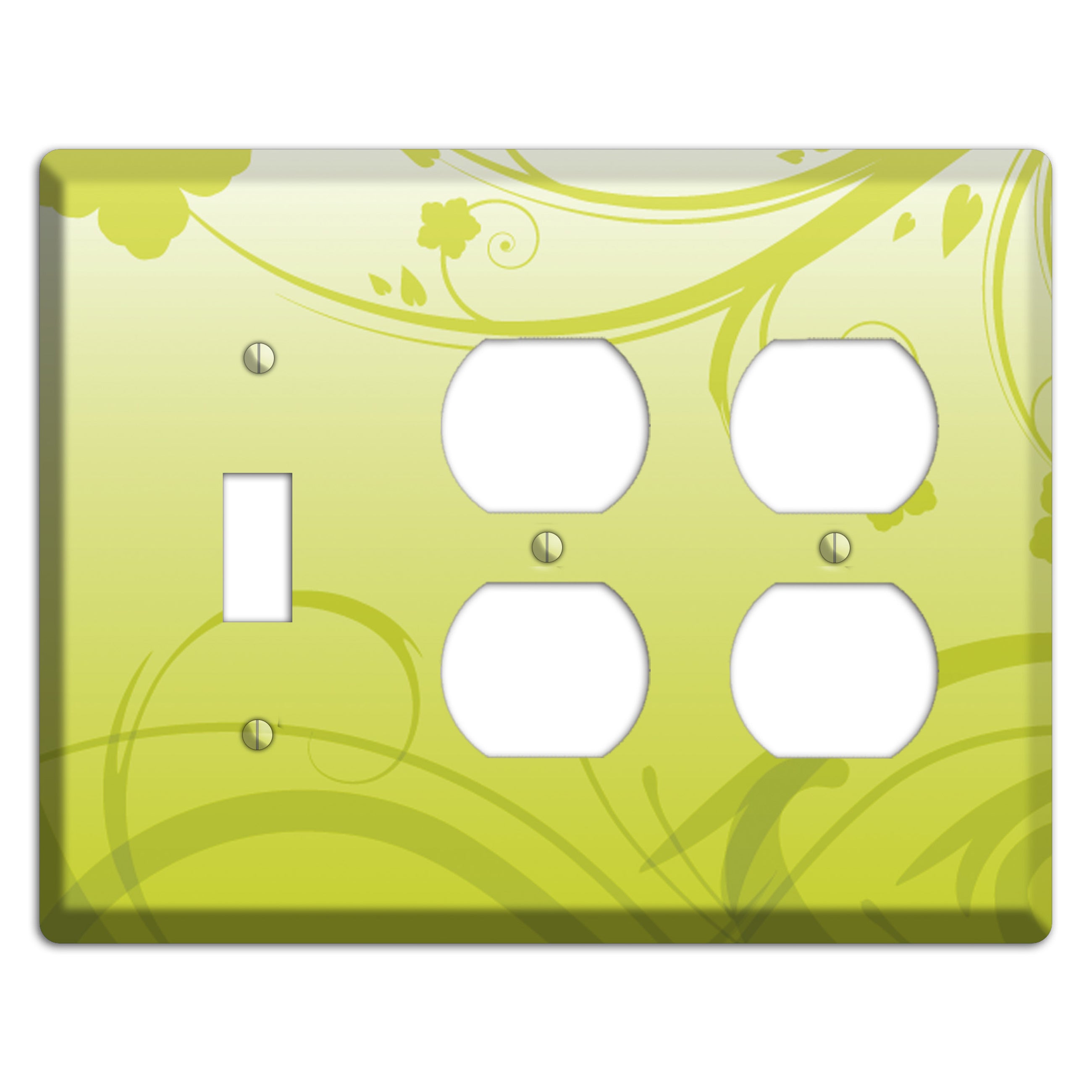 Green Swirls Toggle / 2 Duplex Wallplate