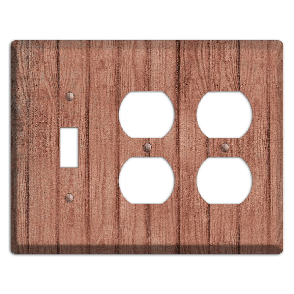 Coral Tree Weathered Wood Toggle / 2 Duplex Wallplate