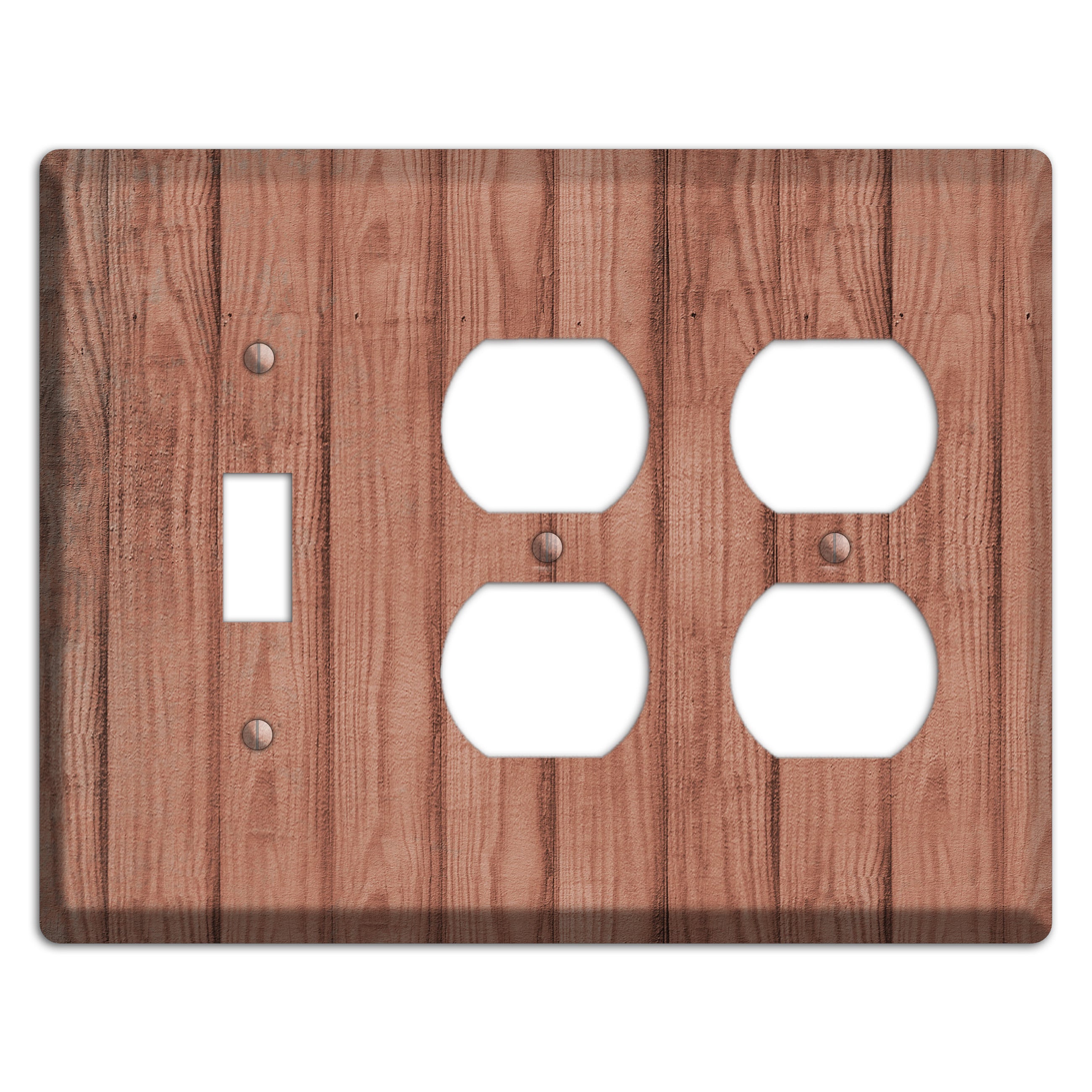Coral Tree Weathered Wood Toggle / 2 Duplex Wallplate