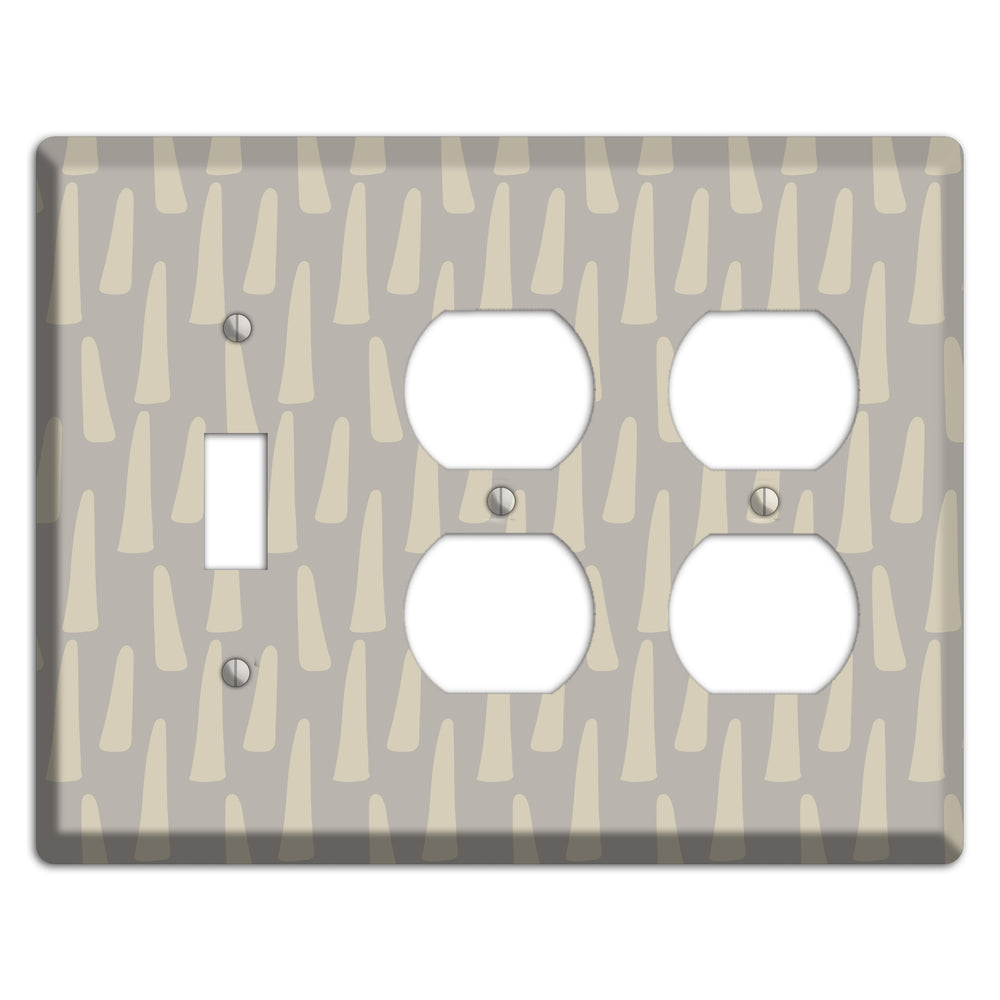 Simple Scandanavian Style HH Toggle / 2 Duplex Wallplate