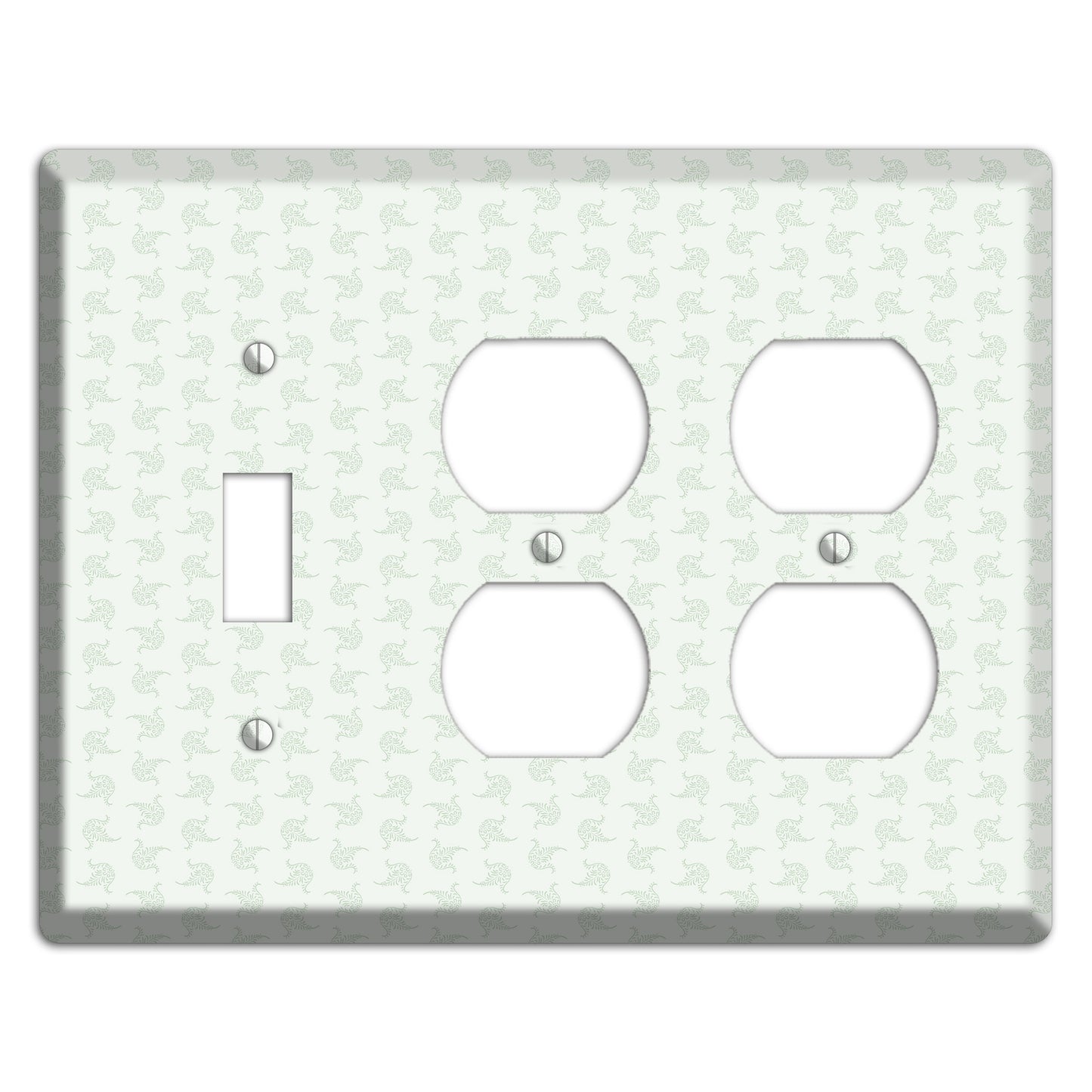 Mint Tiny Trefoil Cartouche Toggle / 2 Duplex Wallplate