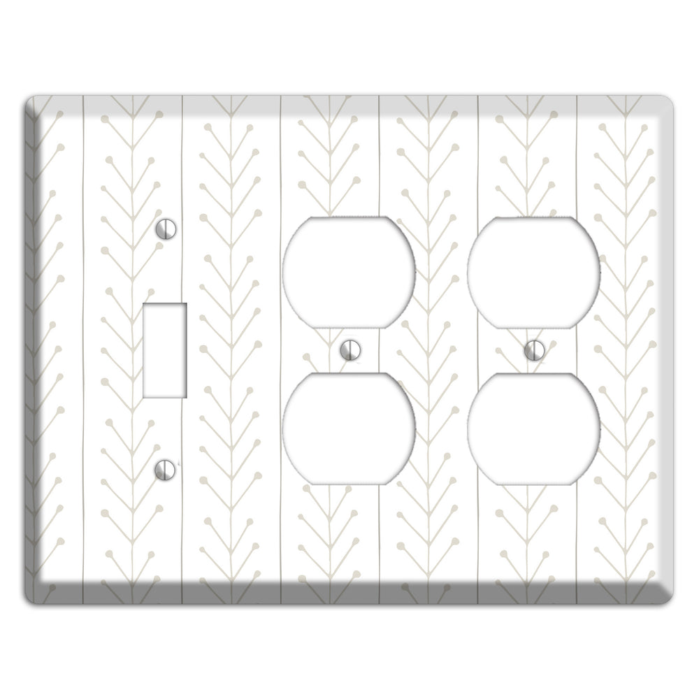 Simple Scandanavian Style F Toggle / 2 Duplex Wallplate