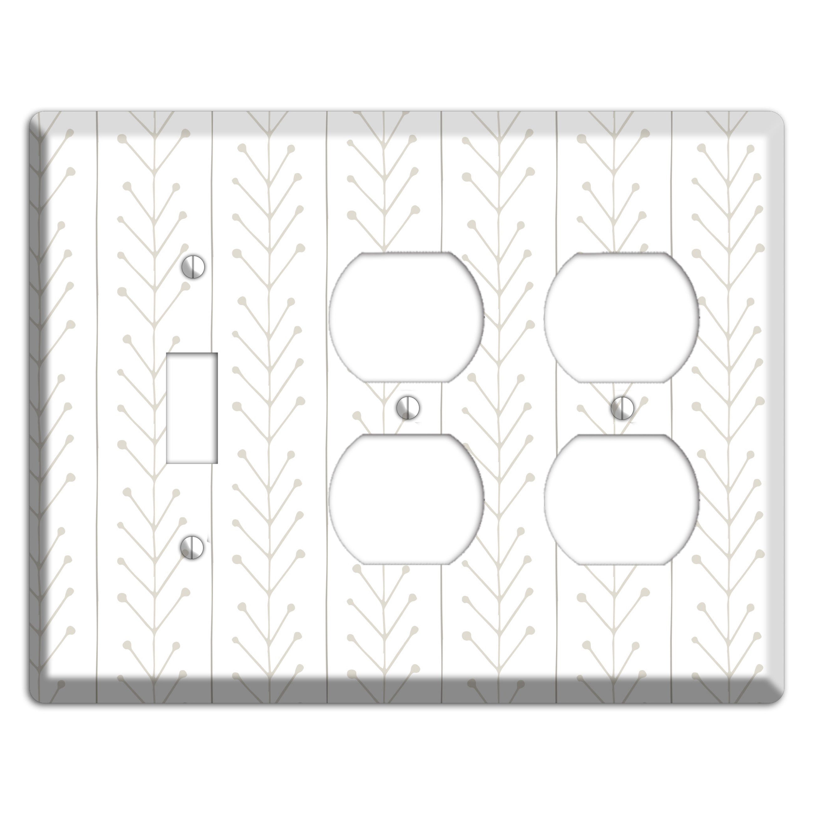 Simple Scandanavian Style F Toggle / 2 Duplex Wallplate