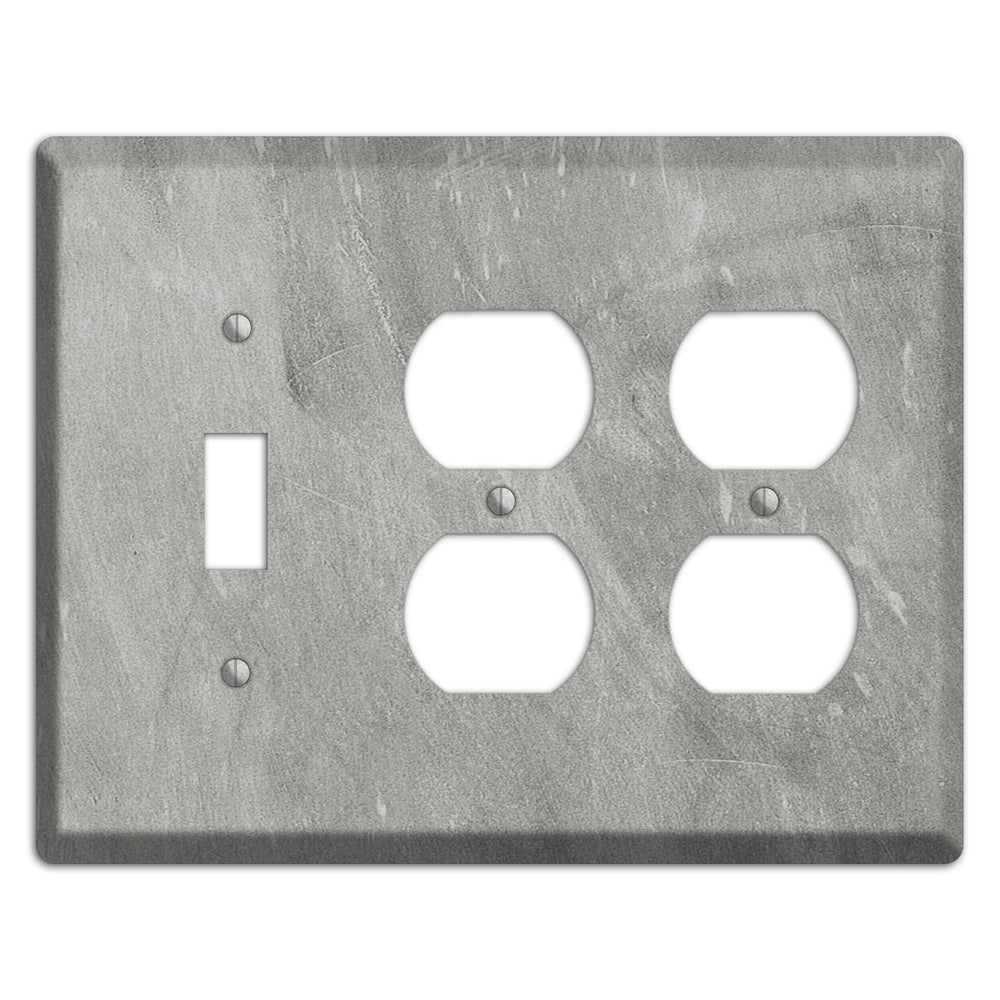 Chalk Grey Toggle / 2 Duplex Wallplate
