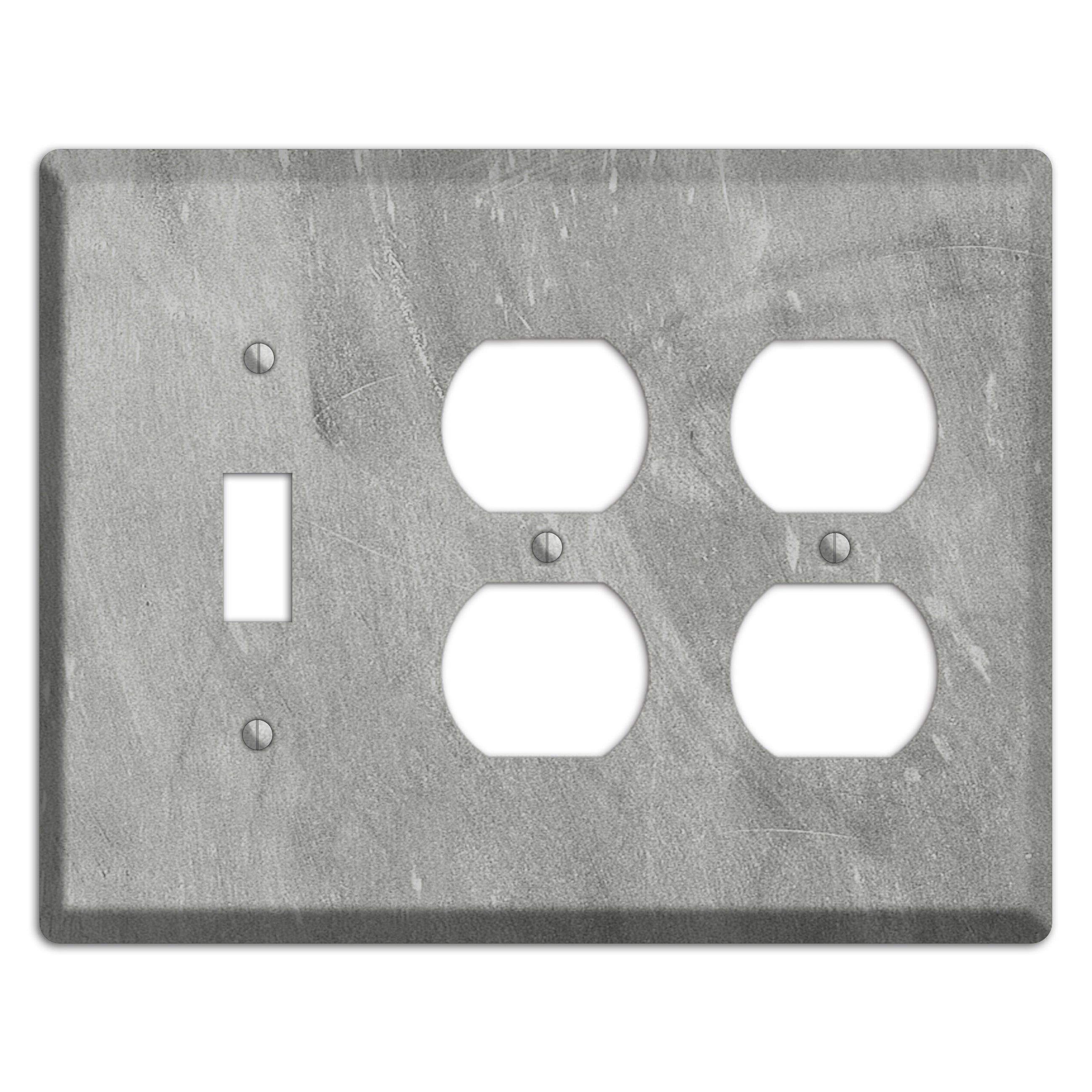 Chalk Grey Toggle / 2 Duplex Wallplate