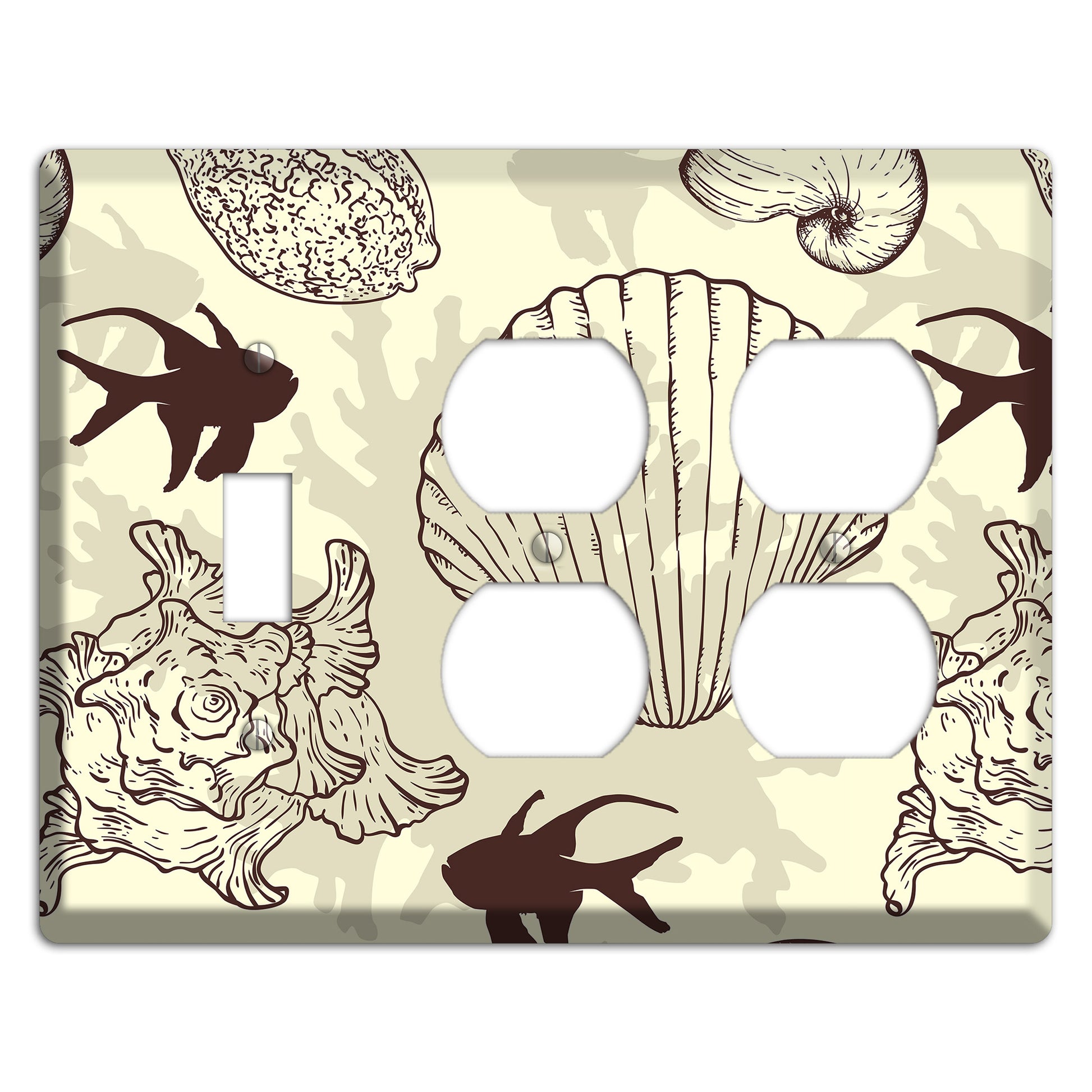 Shells 4 Toggle / 2 Duplex Wallplate