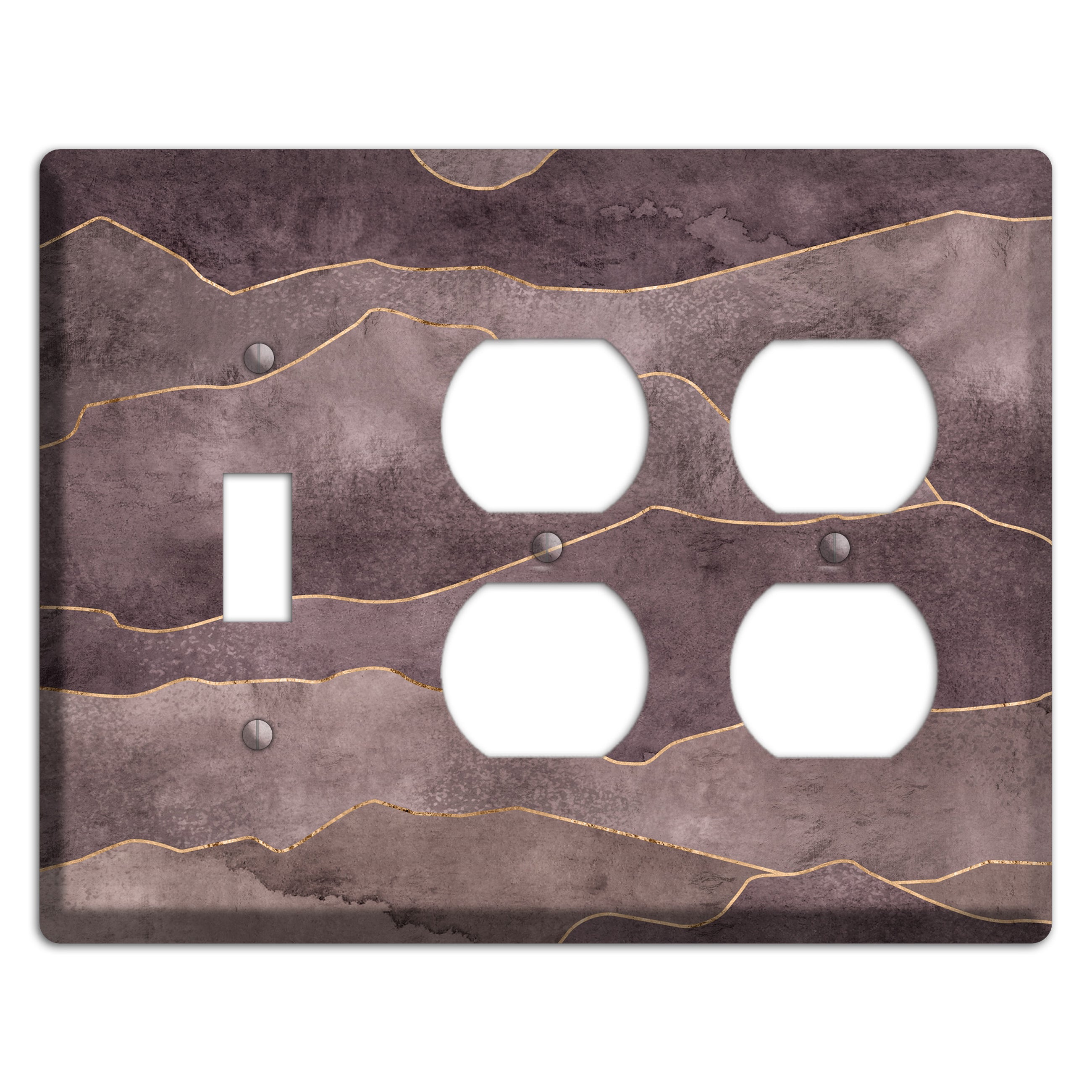 Plum Mountain Range Toggle / 2 Duplex Wallplate