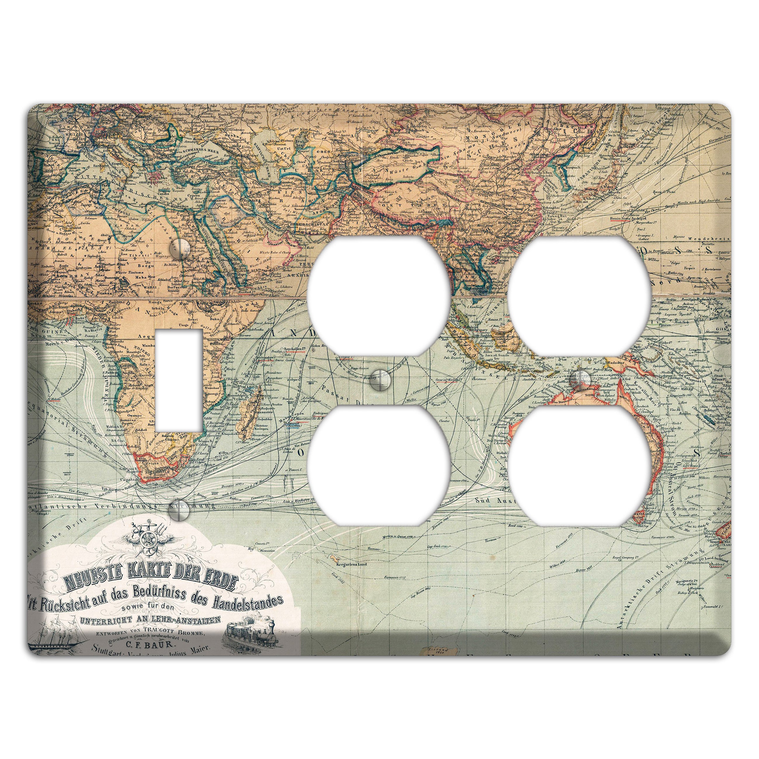 Map of Africa Toggle / 2 Duplex Wallplate