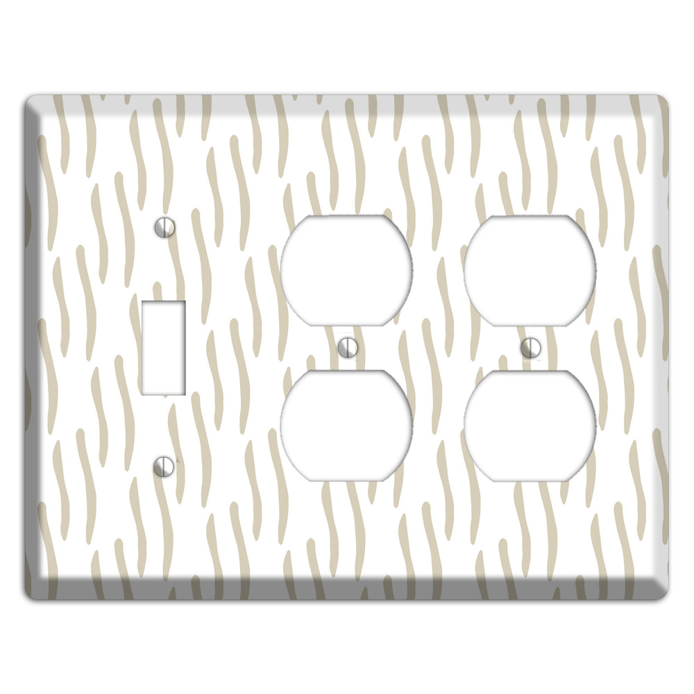 Simple Scandanavian Style J Toggle / 2 Duplex Wallplate
