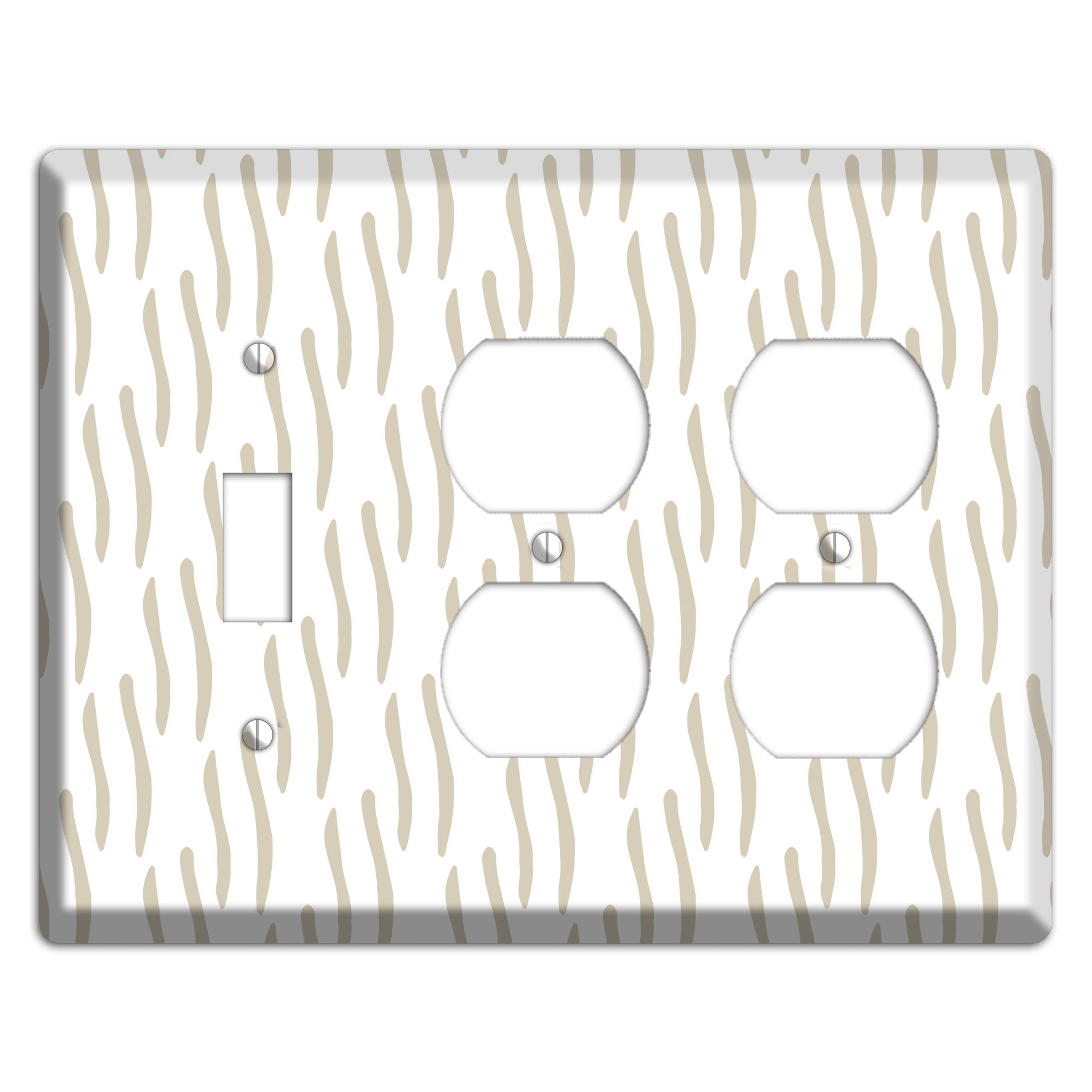Simple Scandanavian Style J Toggle / 2 Duplex Wallplate